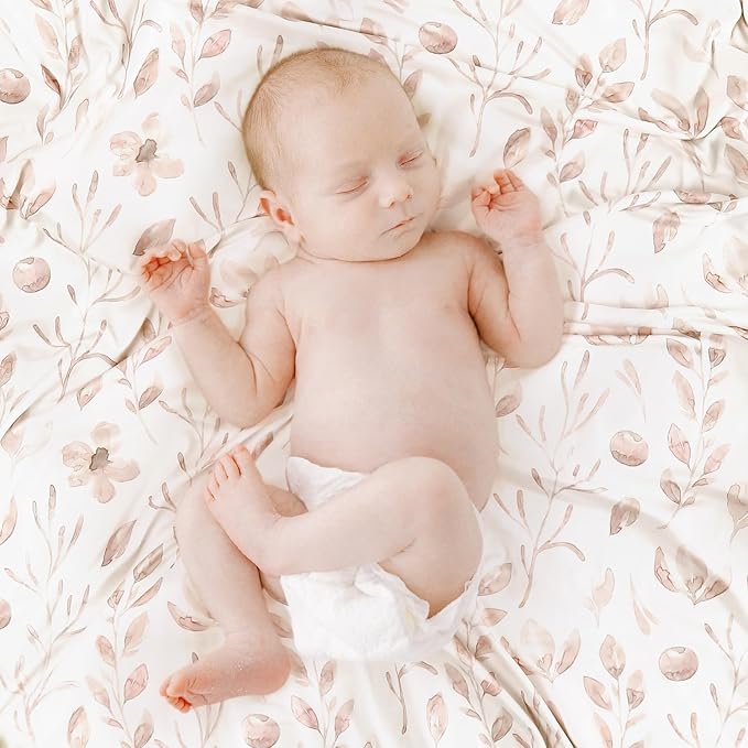 GRSSDER Baby Swaddle Blankets 2 Pack, Super Soft Jersey Knit Baby Quilt Blankets for Baby Girls, Double Layer Receiving Blankets 34 x 44 Inches Extra Large for Swaddling, Pink Flowers Season