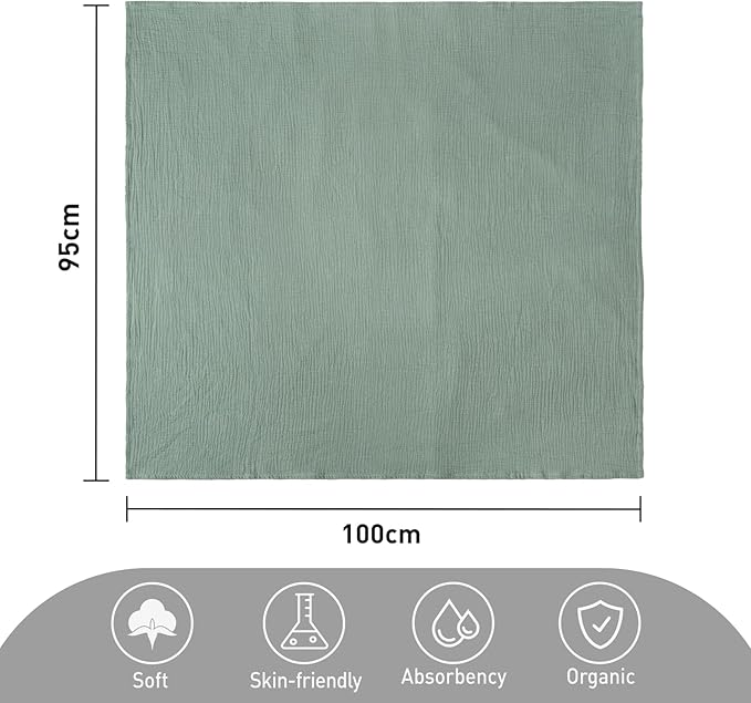 GLLQUEN BABY Muslin Swaddle Blankets for Boys and Girls, 4-Pack Baby Blankets for Girl Boy, Newborn Receiving Blanket, Baby Swaddle Blanket Unisex, Baby Essentials, Registry & Gift, 40 x 38 inches