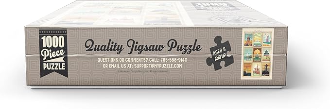 MyPuzzle World Travel, Collage, Vintage Poster - Premium 1000 Piece Jigsaw Puzzle for Adults