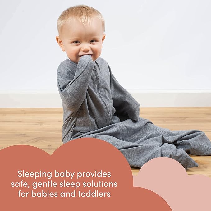 SleepingBaby Zipadee-Zip Transition Swaddle - Cozy Fleece Wearable Blanket with Two-Way Zipper for Baby Sleep - Heather Grey, Medium (6-12 Month)