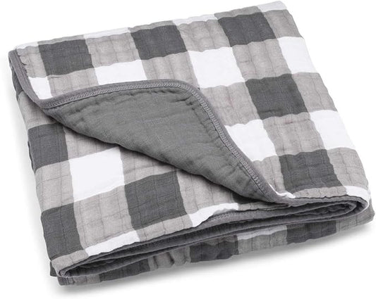 Parker Baby Muslin Blanket | 100% Soft Cotton Toddler Quilt & Baby Muslin Swaddle | Gender Neutral Design 47" x 47" Blanket
