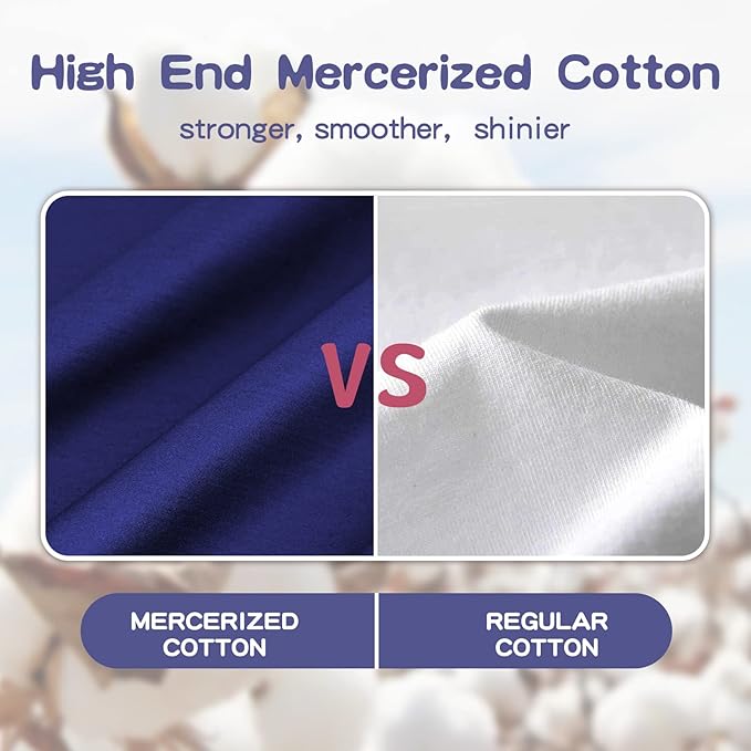 Organic Cotton Toddler Pillowcase 2 Pack, 14 x 20 Travel Pillow Case Cover for Babies, Kids, Boys and Girls, Soft and Breathable Small Pillow Cases with Envelope Closure, Navy Blue