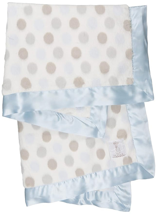 Little Giraffe Unisex Luxe Dot Baby Blanket Blue One Size