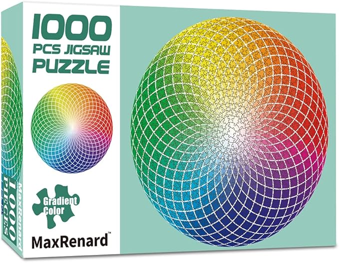 MaxRenard Game 1000 Pieces Jigsaw Puzzle Round Puzzle Toy Gradient Color