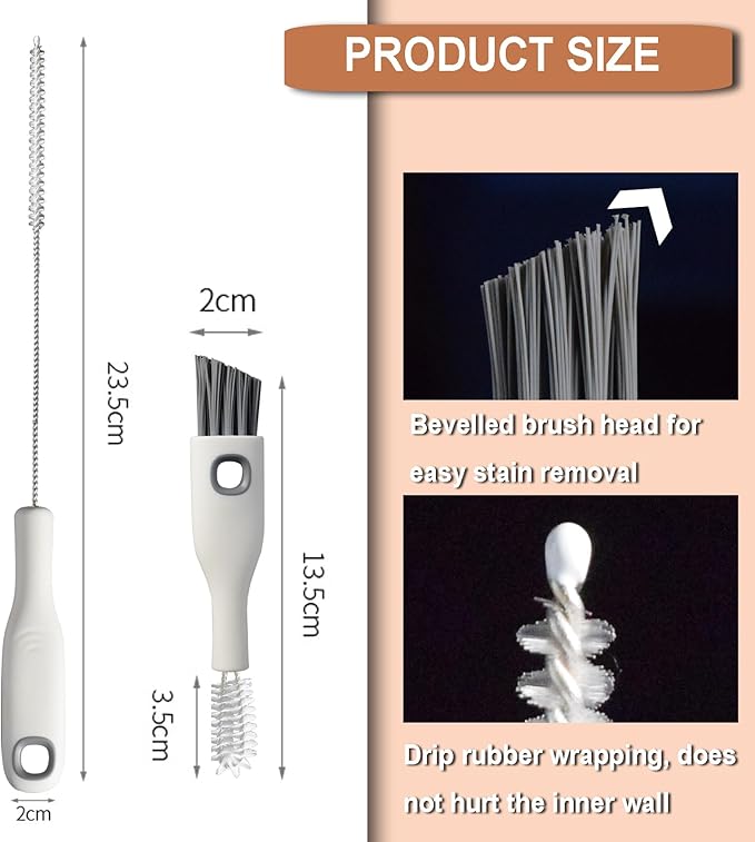 Cup Lid Cleaning Brush Set Multifunctional Bottle Cleaning Tools Portable Gap Cleaner Kit for Baby Bottle Sippy Cup Tubes Teapot Spout