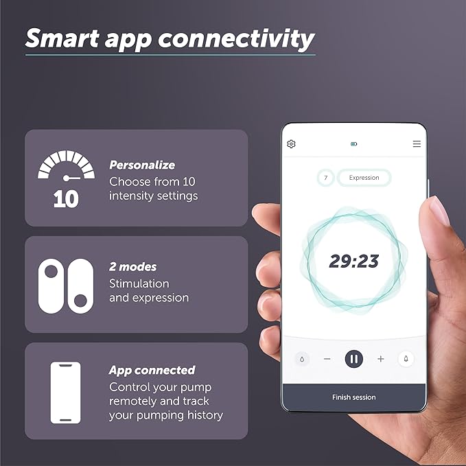 Elvie Stride Hospital-Grade, App-Controlled Breast Pump - Hands-Free, Wearable, Ultra-Quiet & Electric with 2-Modes, 10-Settings & 5oz Capacity per Cup