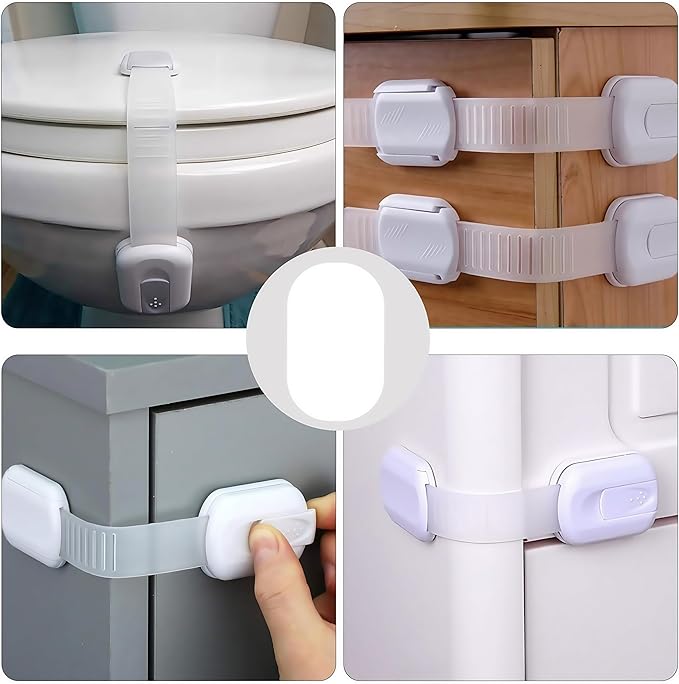 32 PCS Baby Lock Adhesive Pads, Strong & Removable Clear Sticky Replacement Pads Compatible with Most Baby Safety Cabinet Locks, Double-Sided Adhesive Pads for Drawer, Door, Fridge, Toilet