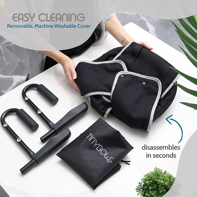 Tinybow Hook On High Chair for Baby, High Chair That Attaches to Table - Clip On High Chair to Table, Portable High Chair for Travel, Highchair for Baby Seat - Portable Baby Chair for Eating, Gray