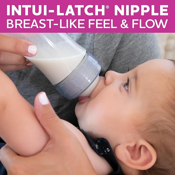 Chicco Duo 5oz. Hybrid Baby Bottle with Invinci-Glass Inside and Plastic Outside | Dishwasher, Bottle Warmer, and Electric Sterilizer Safe | Intui-Latch Nipple | Clear/Pink, 2pk