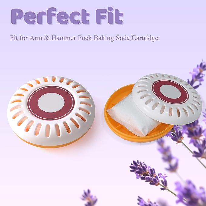 NewKe 6 Pack Lavender Scent Baking Soda Refills for Puck Baking Soda Cartridge, Diaper Pail Deodorizer Replacement Compatible with Munchkin Step and Pall Diaper Pails