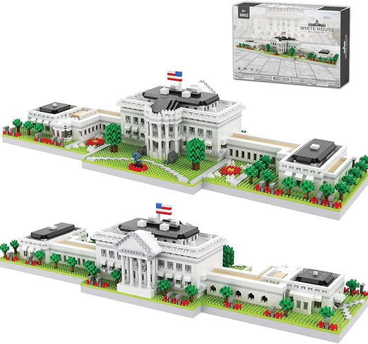 White House Micro Mini Building Blocks Sets Washington DC Architecture Building Kits Famous Landmark Model Toys Gift for Adults Kids Teens 3000 PCS