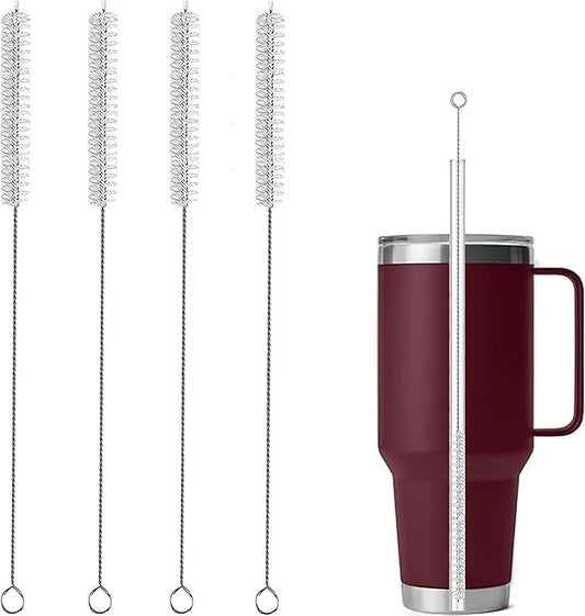 ClDYAUST Straw Cleaner Brush for Stanley Cup, Straw Cleaning Brush by 304 Stainless Steel and Nylon Bristles, Straw Brush for Baby Bottles, Glass/Silicone Straws or Hummingbird Feeders.