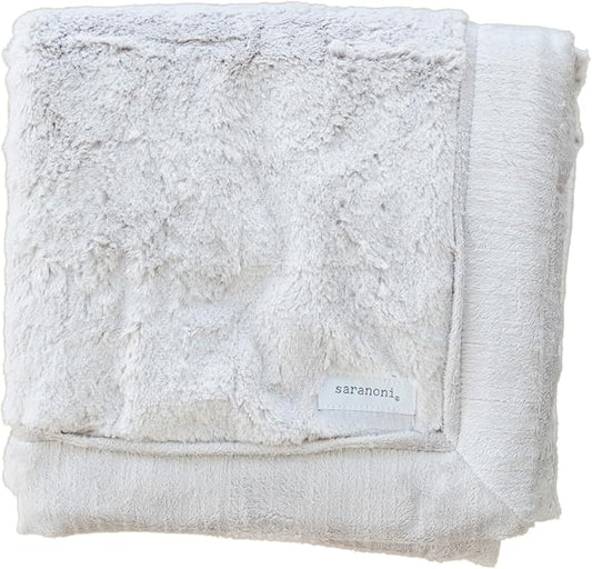 SARANONI Luxury Receiving Blankets for Babies | Ultra-Soft Lush and Boutique Quality Baby Blanket | Feather - 40” x 30”