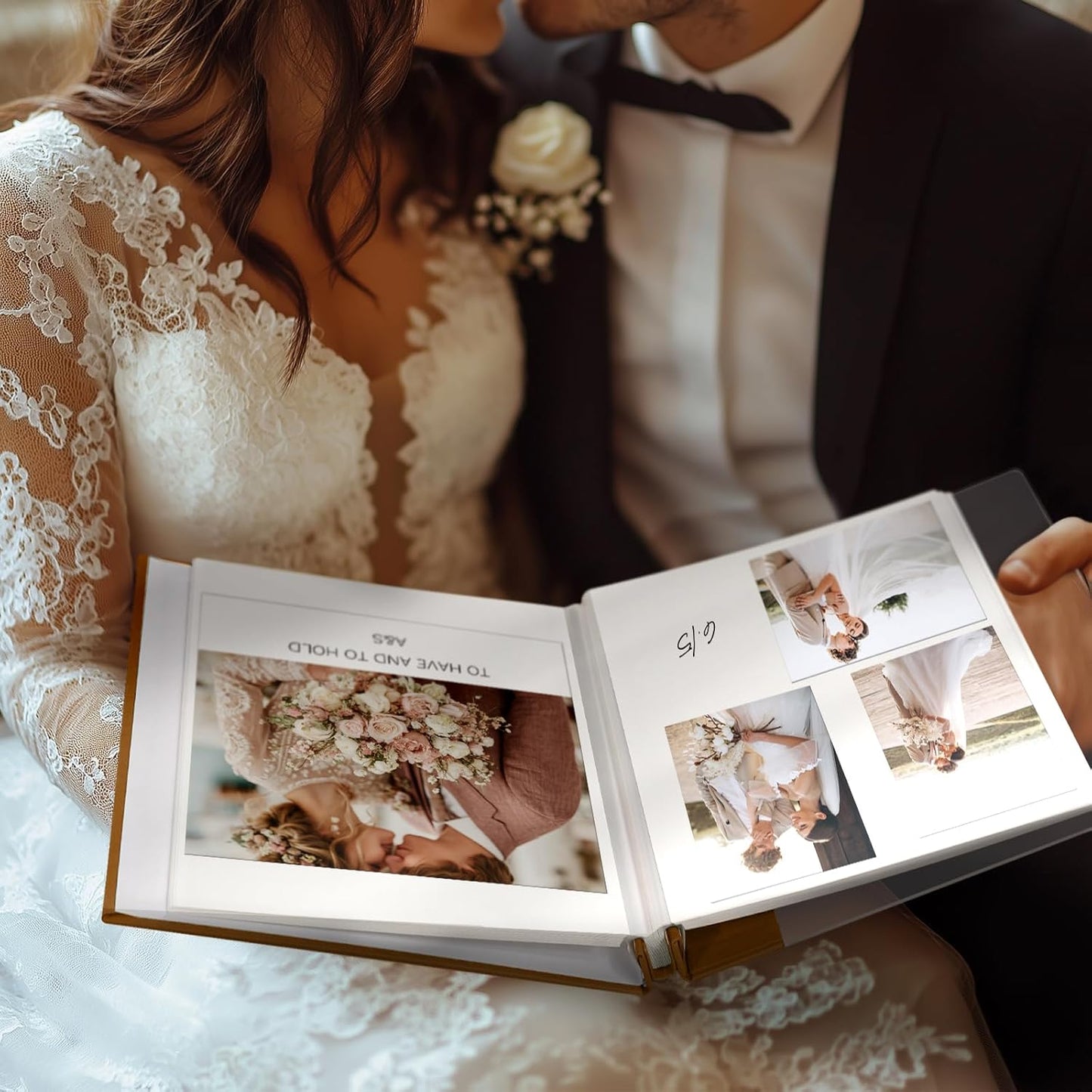 Vienrose Acrylic Cover Self Adhesive Photo Album for Small 4x6 5x7 8x10 Pictures Scrapbook Wedding Memory Book for Polariod Baby Bride Couples Kids School Family Travel 20 Sheets (40 Pages) Brown