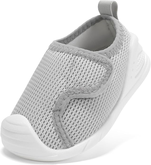 Baby Boys Girls First Walking Shoes Wide Toe Box Infant Sneakers Lightweight Breathable Slip On Barefoot Shoes