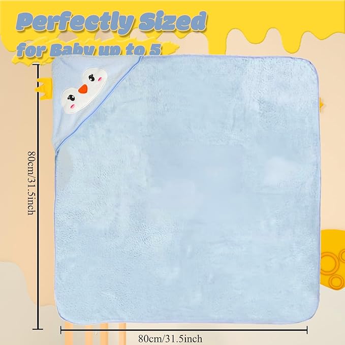 Toddler Bath Towel with Hood Soft Absorbent 2 Pack Pack Premium Coral Fleece Hooded Baby Towels for Newborn, Toddler and Kids Baby Stuff Shower