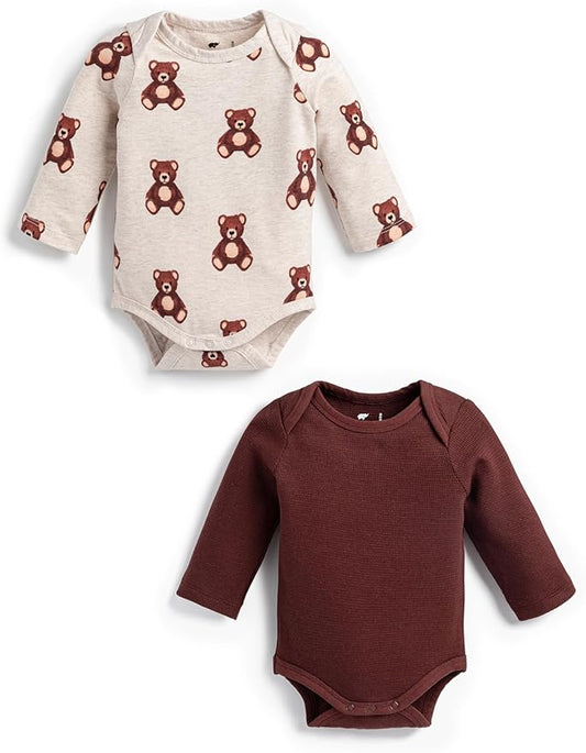 MONICA + ANDY Baby Organic Long Sleeve Jack and Jill Bodysuit