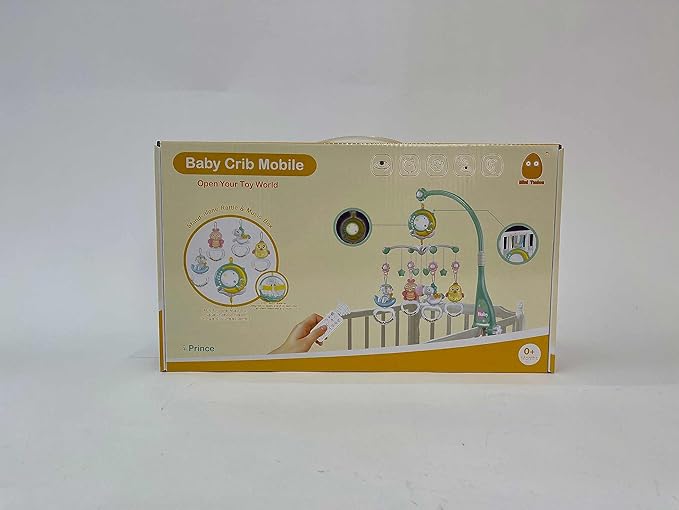 Baby Musical Crib Mobile with Timing Function Projector and Lights,Hanging Rotating Rattles and Remote Control Music Box with 150 Melodies,Crib Toy for Newborn 0-24 Months