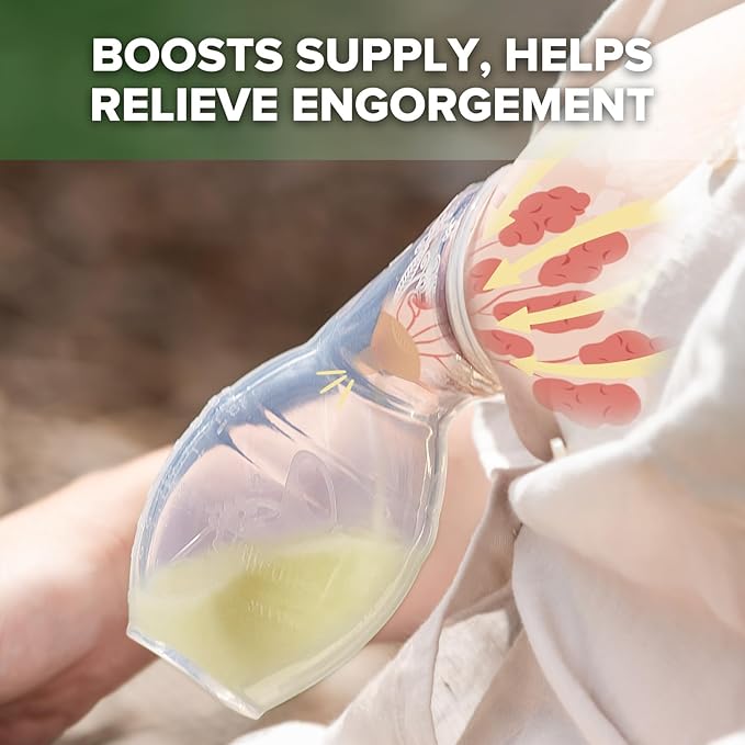 haakaa Manual Breast Pump Breastfeeding Pump with Food Grade Silicone Cap (Lavender) 4oz/100ml