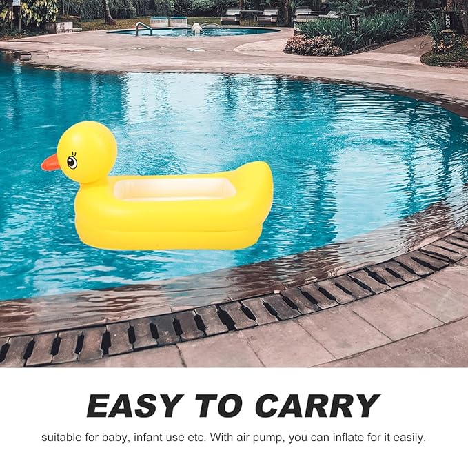 Sosoport Baby Inflatable Bathtub Animal Duck Portable Infant Toddler Bathing Tub Mini Air Swimming Pool Shower Basin for Kids Boys Girls