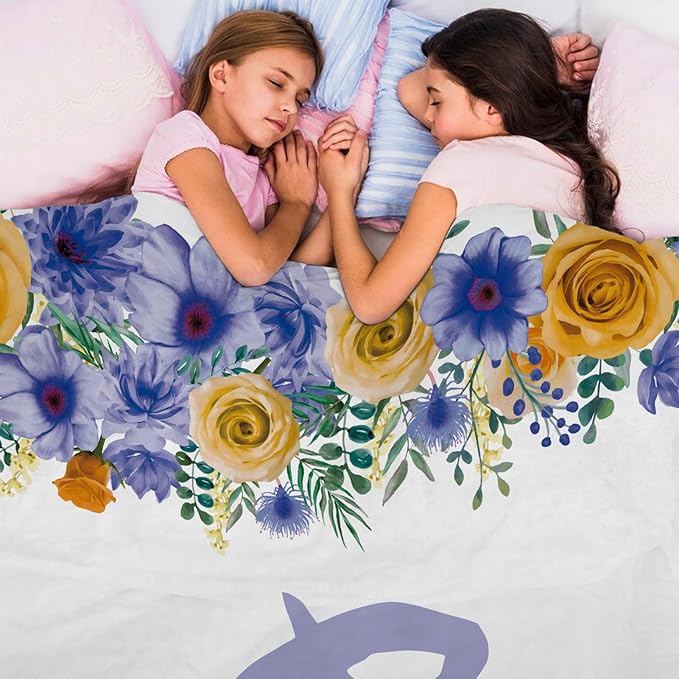 EVER2000 Personalized Baby Blanket for Girls, Custom Floral Baby Blanket with Name, Soft & Fuzzy Newborn Receiving Blankets for Toddler, Customized Baby Gifts for Birthday Baby Shower