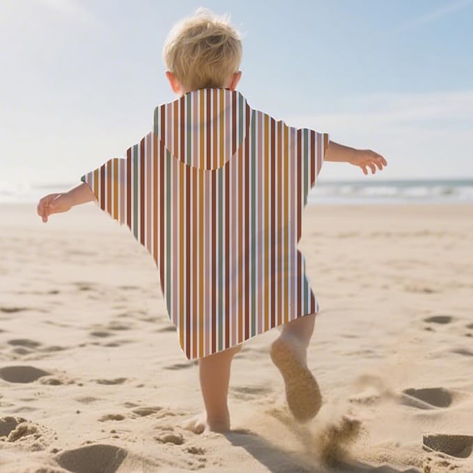 Toddler & Kids Hooded Bath & Beach Towel - Microfiber Wearable Poncho for Bathroom, Pool, Beach
