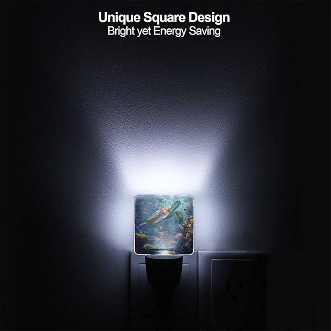 Led Night Light, Sea Turtle Decorative Plug in Nightlights,with Smart Auto Dusk to Dawn Night Light for Bedroom, Kitchen, Nursery, Bathroom