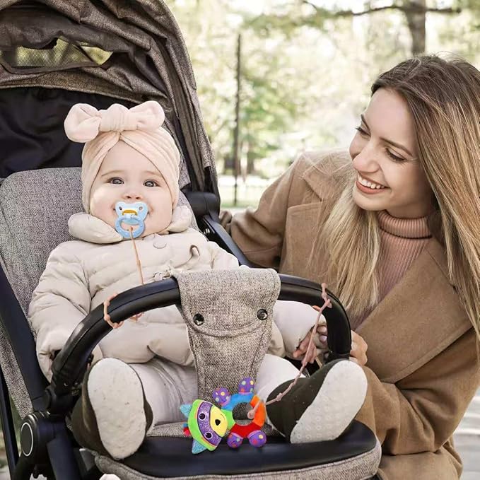 RTMOK Toy Straps for Baby,Silicone Setpacifier Clip,Applies to Car Seat Toy,Teether Toy,High Chair,Stroller Accessories,Baby Toy Clips,Cribs,Rocking Chair ﻿