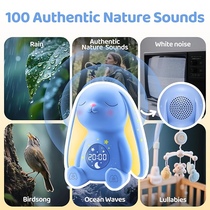 2025 Mom's Choice Awards | White Noise Sound Machine Baby - AI Cry Detection, Night Light, 100 Soothing Sounds, App Control, 150% Battery Life, 50% Faster Sleep, Baby Essentials