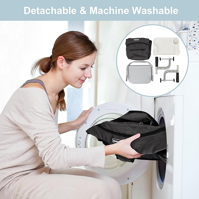 Hook On High Chair, Jozzve Clip on High Chair with Removable Dining Tray for Babies and Toddlers, Fold-Flat Storage Portable Baby Feeding Seat, Attach to Fast Table Chair for Home Travel (Bright Blue)