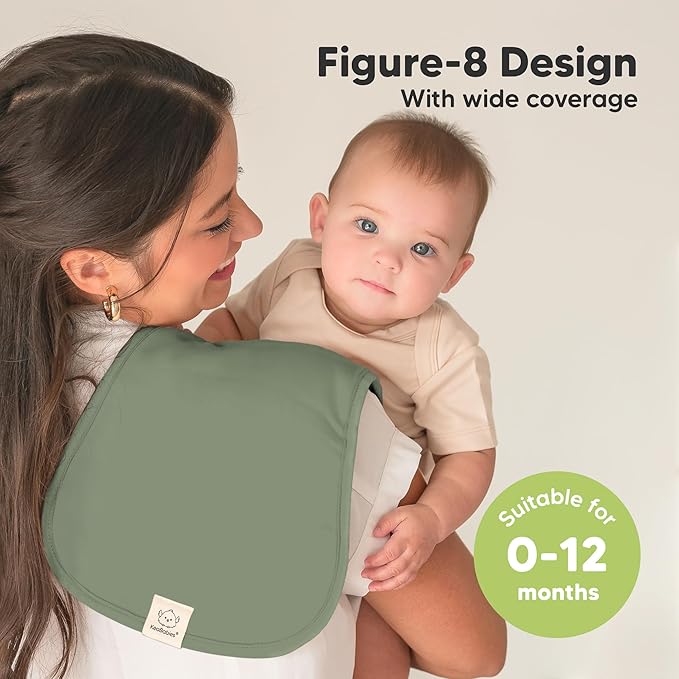 Organic Burp Cloths Baby Boy & Girl - 5-Pack Super Absorbent Cotton Burping Cloths for Babies, Soft & Plush Newborn Spit Up Rags, Infant Towels for Milk Spit Up, Unisex, Large 21" x 10" (Phase)