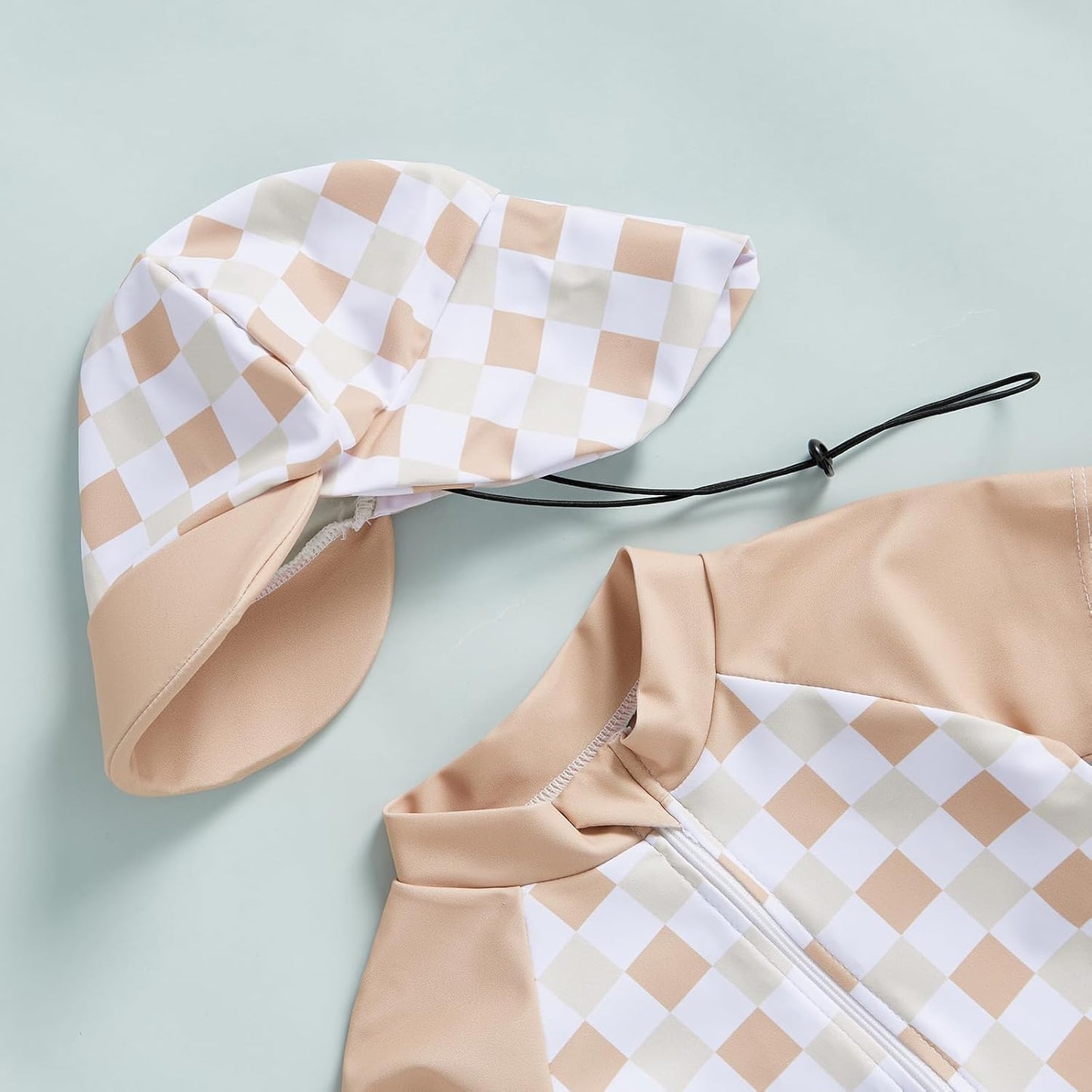 MAYUMMPY Baby Boys Girls Swimwear Casual Zipper One Pieces Rash Guard Swimsuit and Hat Beachwear Bathing Suit