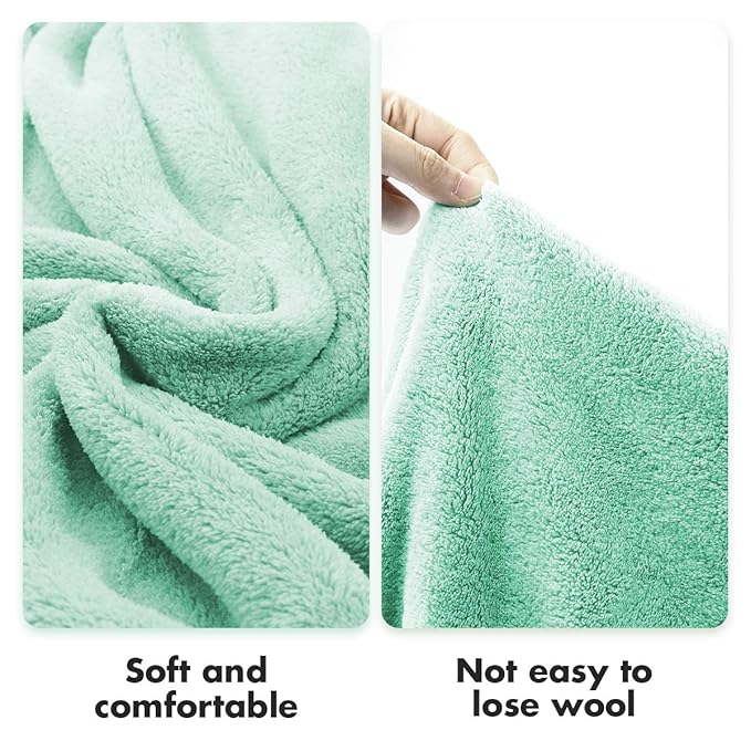 ROMASA Toddler Hooded Bath Towel Ultra Soft Towel Highly Absorbent Bathrobe Blanket for Boys Girls- 27.5" x 55"(Green Shark-Shape)