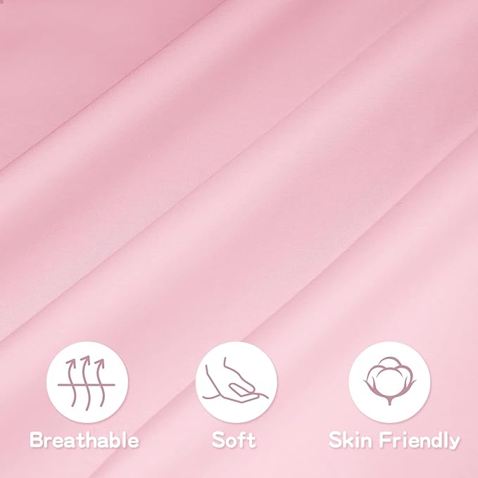 Soft Organic Cotton Toddler Pillowcases 14 X 20 Inches, Fit 13 X 18, 14 X 19 Pillows, Smooth Pearl Cotton Baby Pillowcases with Envelope Closure, Pink and Sterling Blue, Set of 2