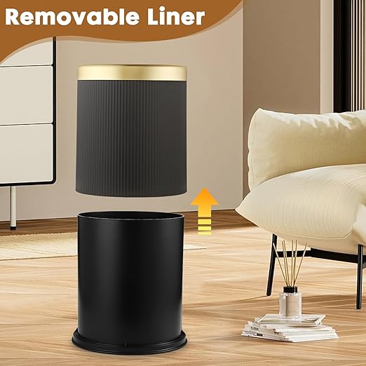 Smart Bathroom Trash Can Garbage Can with Lid, 2.8 Gallon Motion Sensor Trash Bin for Bathroom, Kitchen, Small Mini Trash Cans Black Automatic Diaper Trash Can-Dark Gray