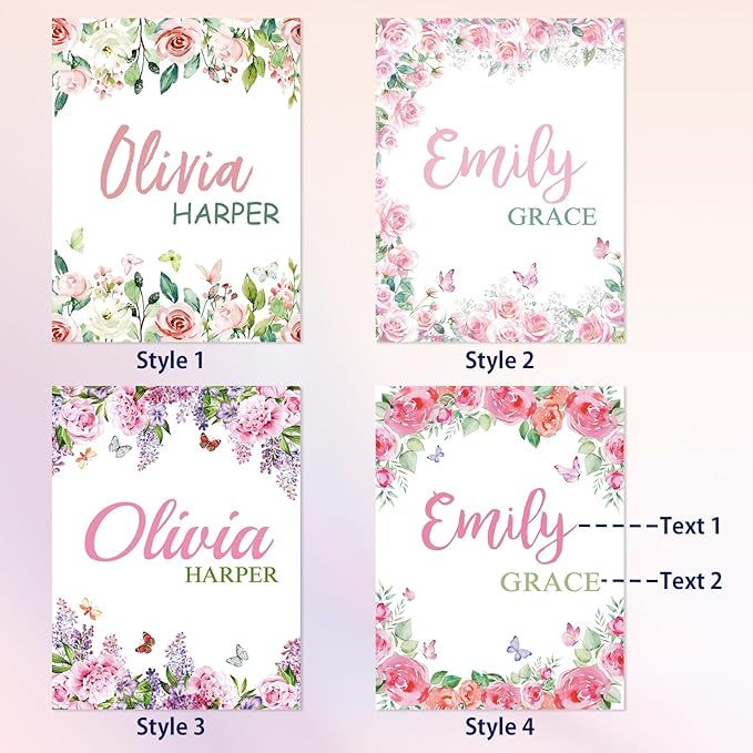 EVER2000 Personalized Baby Blanket for Girls, Custom Floral Baby Blanket with Name, Soft & Fuzzy Newborn Receiving Blankets for Toddler, Customized Baby Gifts for Birthday Baby Shower