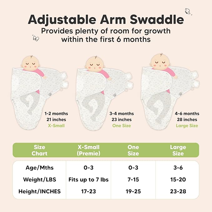 KeaBabies 3-Pack Organic Baby Swaddle Sleep Sacks - Swaddles for Newborns, Infant 0-3 Months, Baby Girls, Boys, Soft & Snug Newborn Sleep Sack, Nursery Swaddling Blankets (Prairie)