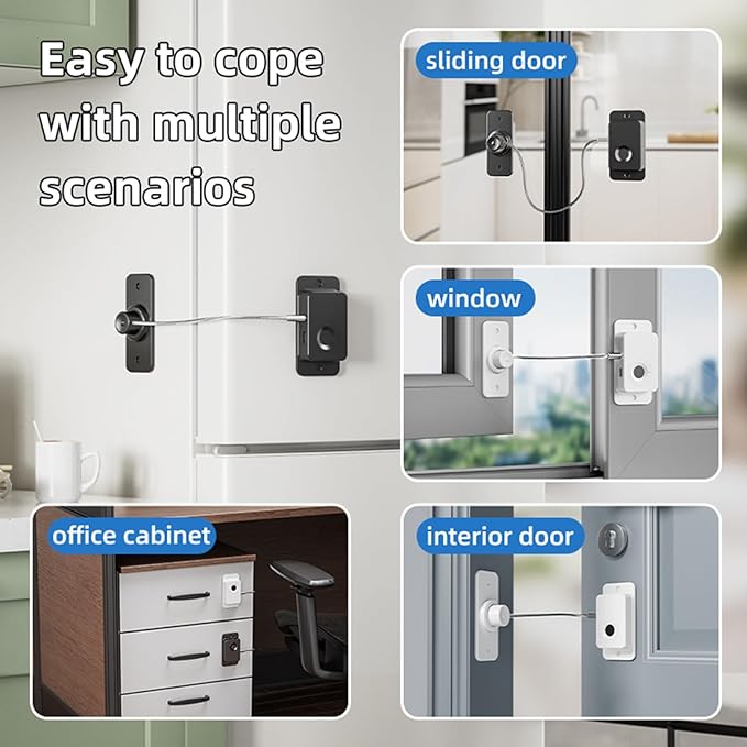 Fingerprint Fridge Lock (2 Pack),Refrigerator Lock with Fingerprint,for Fridge, Cabinet locks, Drawers, Dishwasher, Toilet and Cabinet Locks Baby Proofing, 3M Adhesive No Drilling (White)