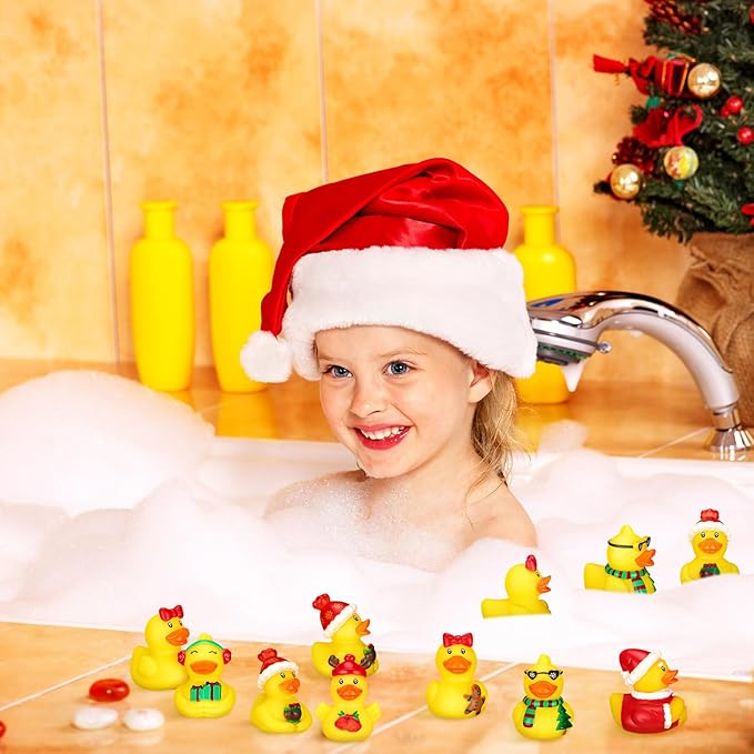 Honoson 36 Pcs Rubber Duck in Bulk Mini Toy Rubber Duck for Bath Birthday Gifts Shower Party Favors Decoration(Holiday)