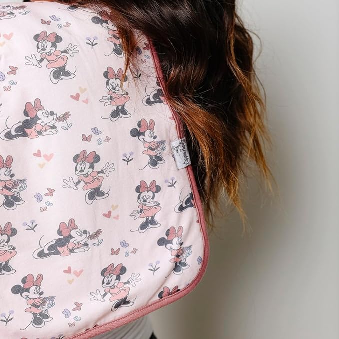 Baby Burp Cloth Large 21''x10'' Size Premium Absorbent Triple Layer 3-Pack Gift Set "Minnie Mouse" by Copper Pearl