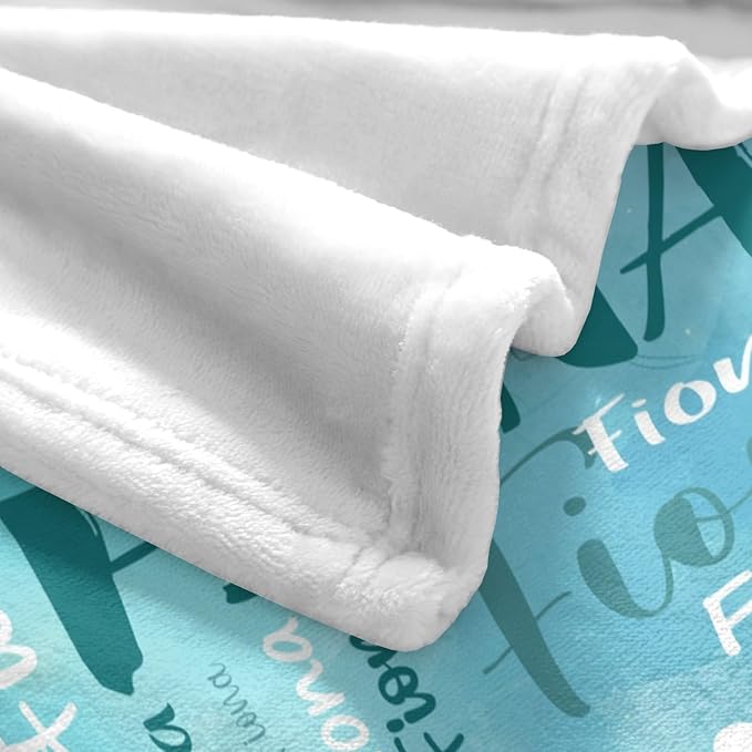 Personalized Custom Baby Blanket with Name for Girls Boys Kids Customized Flannel Blanket for Bed Nursery Room Baby Stroller