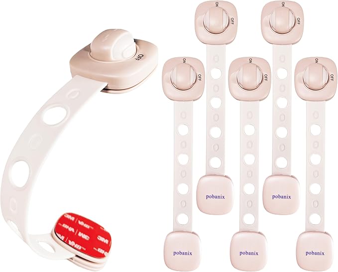 Baby Proof Cabinet Locks - No Drill Safety Latches for Oven, Dishwasher & Drawers, Adjustable 2-15cm,childproofing safety equipment 3M Adhesive - Rental Friendly (Pink, 6 Pack)