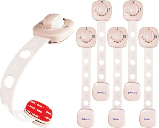 Baby Proof Cabinet Locks - No Drill Safety Latches for Oven, Dishwasher & Drawers, Adjustable 2-15cm,childproofing safety equipment 3M Adhesive - Rental Friendly (Pink, 6 Pack)