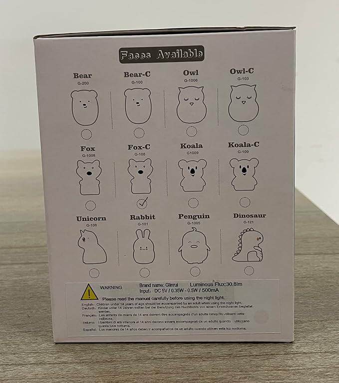 Large Fox Night Lights for Kids, Silicone Night-Light, Bedside lamp, 9 Colors Baby Sleep Light Children's Bed Bedroom Lamp for Toddlers/Boys/Girls/Adults/Bedroom/Outdoor/Camping/Gift - Large