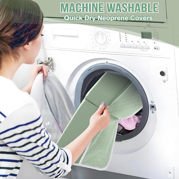 Bath Kneeler and Elbow Rest Pad Set, Thick and Quick Dry Kneeling Pad Support for Knee and Arm, Extra Large Baby Bath Kneeler Pads Bathtub Mat with Toys Organizer for Baby Bath Time, Grey Green