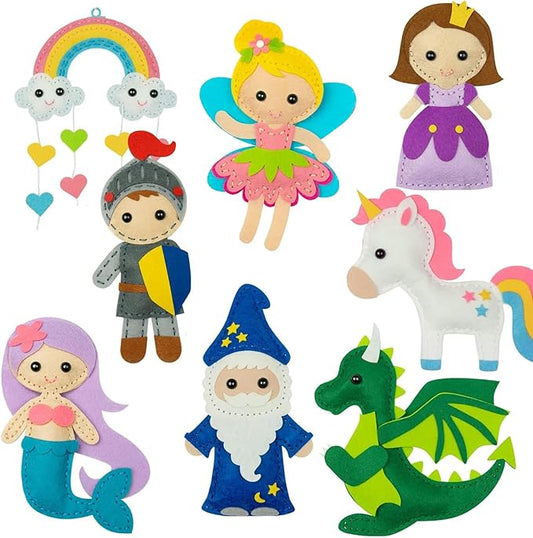 FYXGZZH Kids Beginner Sewing Kit – DIY Stuffed Craft Set with Pre-Cut Felt, Plastic Needle & Embroidery Thread, Educational Arts & Crafts for Boys & Girls Ages 6-12, Castle