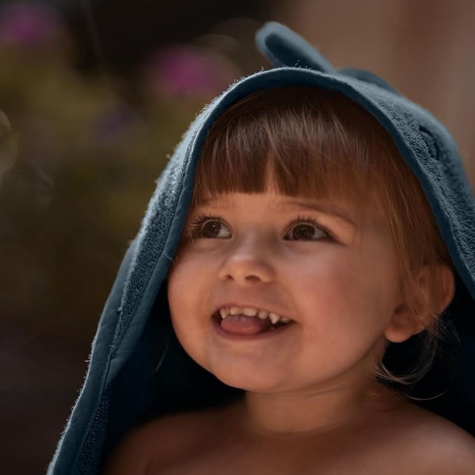 Baby Hooded Towel – Organic Cotton Baby Bath Towels – Baby Towels, Baby Bath Towels for Baby Boy, Baby Girl, Large 32" x 32" Super-Soft and Absorbent Baby Towels for Newborn (Dino - Tradewinds)