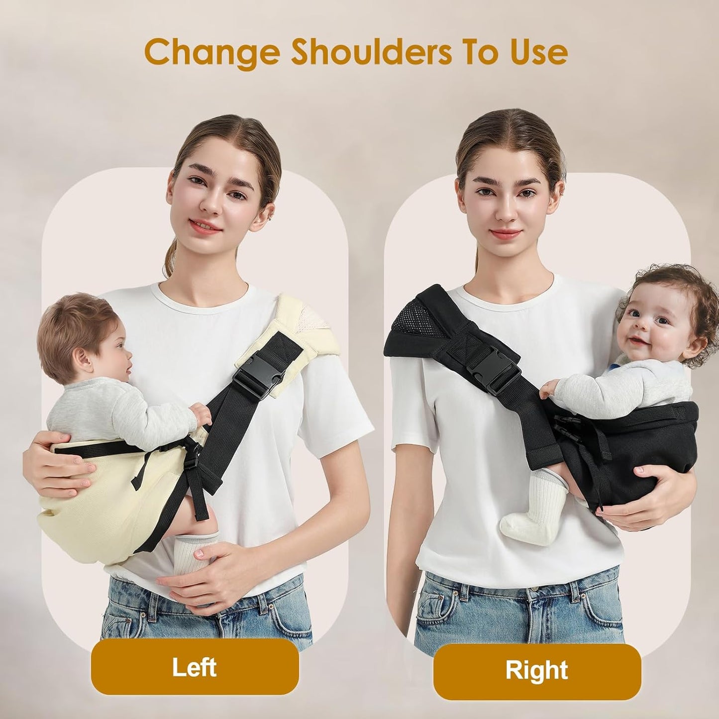 Toddler Sling Carrier, Easy to Wear Baby Carrier Sling 7-40 lbs, Adjustable Lightweight Baby Wrap Sling, Perfect Toddler Hip Carriers One Size Fits All, Black