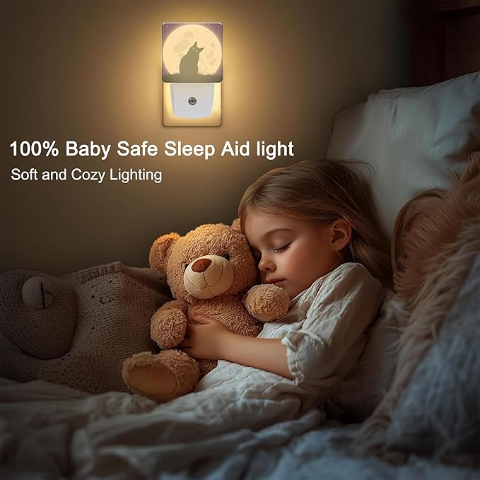 Black Cat Spooky Halloween Plug in Night Light with Auto Dusk to Dawn Sensor,Warm Night Lights for Boys Girls Bedroom Bathroom Hallway Kids Room Gifts