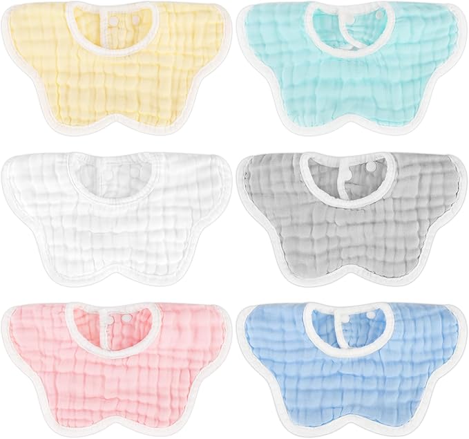 Accmor Muslin Baby Drool Bibs 6 Pack Baby Bandana Drool Bibs Soft Cotton Baby Bandana Bibs for Teething Drooling